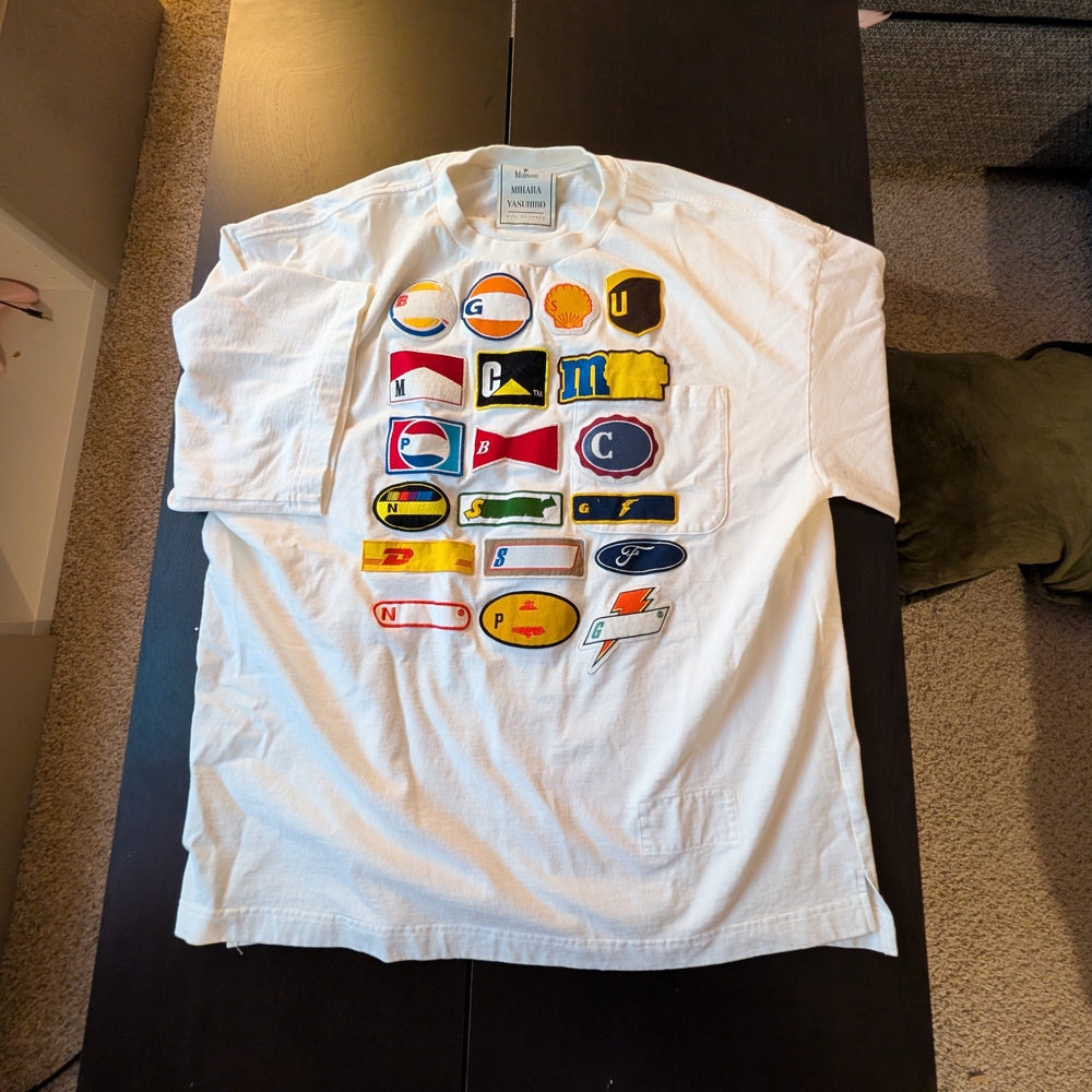 Maison Mihara Yasuhiro Multi Logo Patch T-Shirt in white